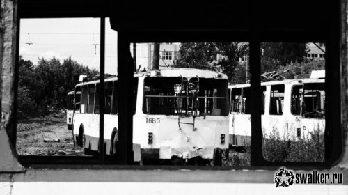 Заброшенный троллейбусный парк, Ленинградская область