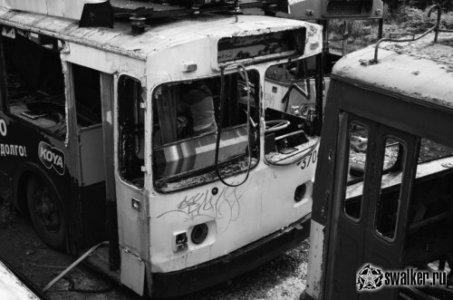 Заброшенный троллейбусный парк, Ленинградская область