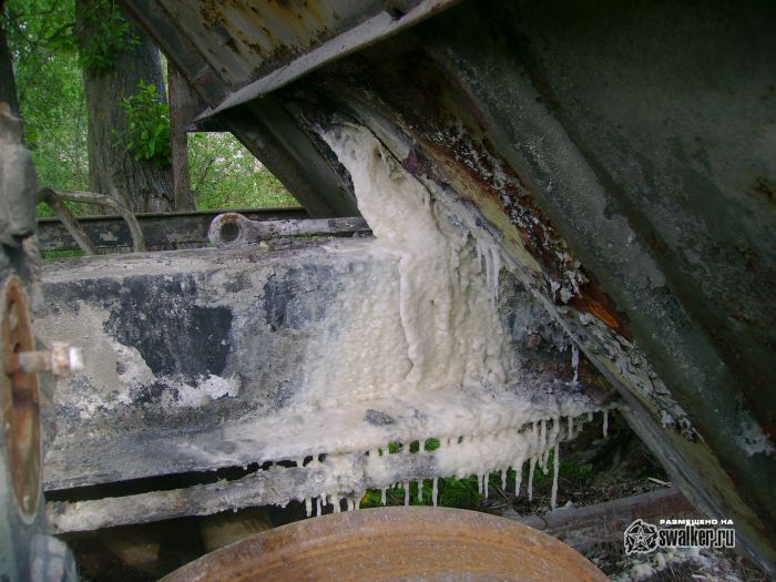 Брошенный состав на заржавленных путях