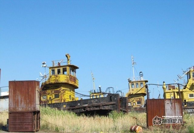 Заброшенная часть Капчагайского речного порта, Алматинская область, Казахстан