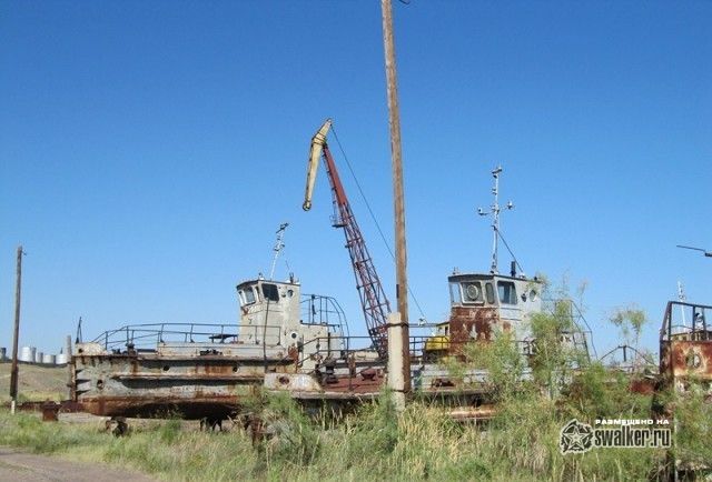 Заброшенная часть Капчагайского речного порта, Алматинская область, Казахстан