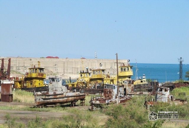 Заброшенная часть Капчагайского речного порта, Алматинская область, Казахстан