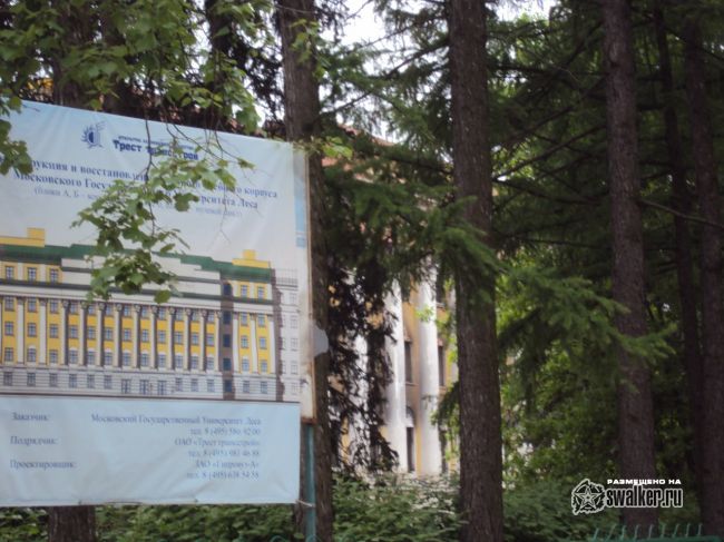 Сгоревший корпус МГУЛ